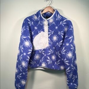 PacSun cropped snap fleece jacket/pullover women’s L EUC